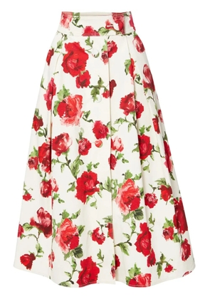 Carolina Herrera floral-print A-line skirt - White
