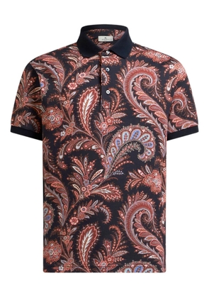 ETRO paisley-print cotton polo shirt - Black