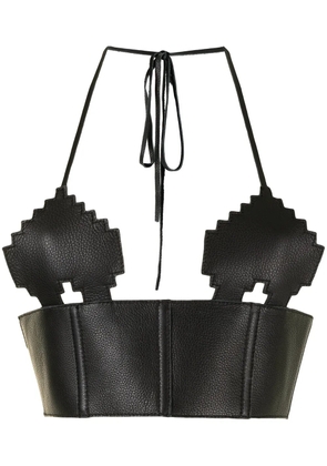 Natasha Zinko leather pixel heart top - Black