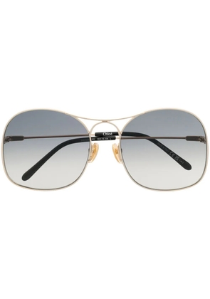 Chloé Eyewear logo-engraved oversized-frame sunglasses - Gold