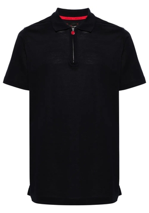 Kiton half-zip piqué polo shirt - Blue