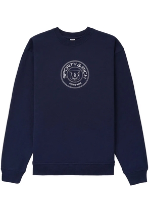 Sporty & Rich Connecticut Crest logo-print sweatshirt - Blue