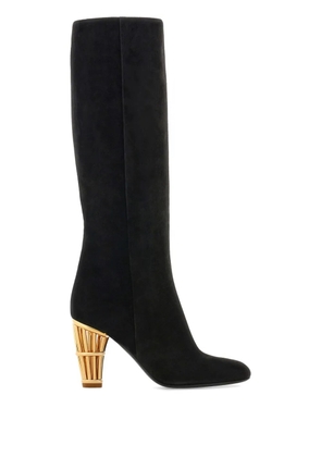 Ferragamo Cage suede knee-high boots - Black