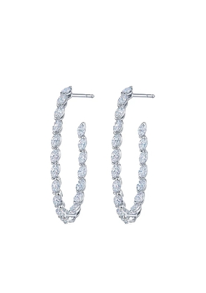 KWIAT 18kt white gold marquise diamond hoop earrings - Silver