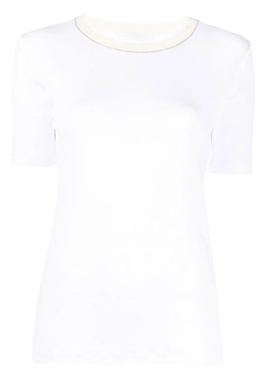Fabiana Filippi glitter-trim knitted top - White