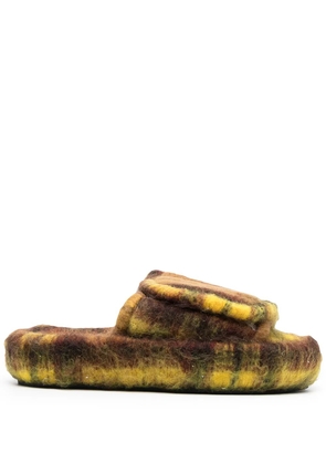 Natasha Zinko touch-strap checked slides - Orange