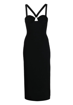 Galvan London Venus halterneck midi dress - Black