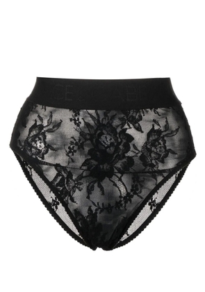 Dolce & Gabbana floral-lace high-waist briefs - Black