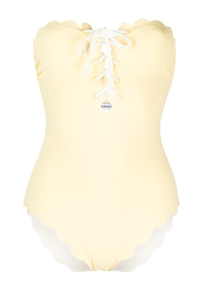 Marysia Chesapeake lace-up strapless swimsuit - Yellow