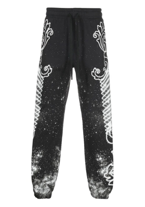 Versace Jeans Couture galaxy-print cotton track-pants - Black