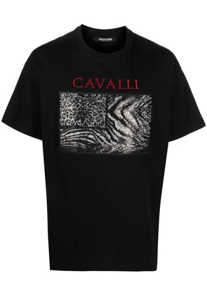 Roberto Cavalli Animalier-print cotton T-shirt - Black