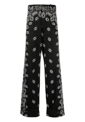 AMIRI paisley-print cotton trousers - Black
