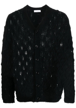 1989 STUDIO open-knit buttoned cardigan - Black