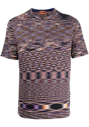 Missoni stripe-print short-sleeved T-shirt - Blue