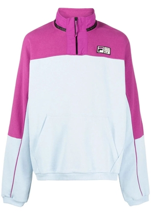 Fila logo-patch half-zip sweater - Blue