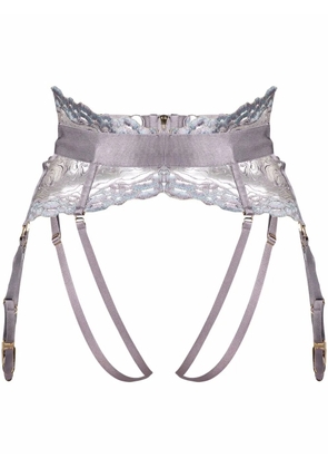 Bordelle lace-detail thong - Purple