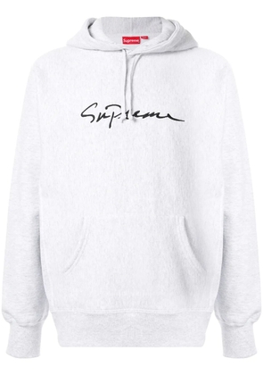 Supreme signature logo hoodie - White
