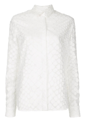 Alex Perry Ashton textured long sleeve shirt - White