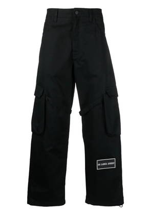 44 LABEL GROUP logo-patch cotton cargo pants - Black