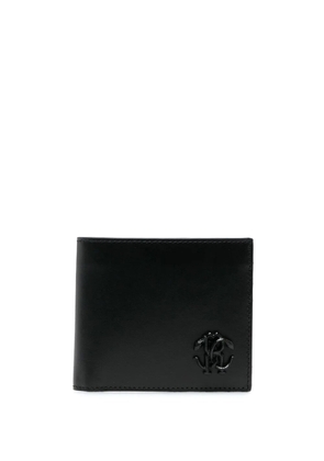 Roberto Cavalli logo-plaque leather wallet - Black