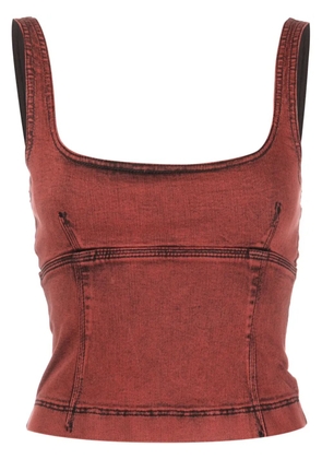 Patrizia Pepe panelled sleeveless denim top - Red