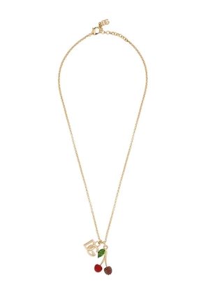 Dolce & Gabbana logo-charm polished necklace - Gold