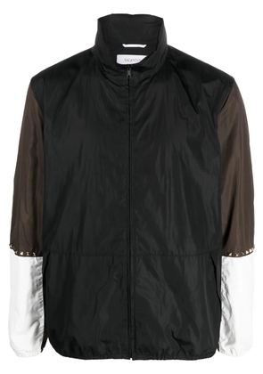 Valentino Garavani Rockstud-embellished colour-block jacket - Black
