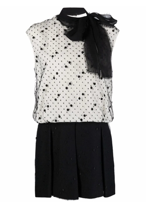 Valentino Garavani pussy-bow polka dot dress - White