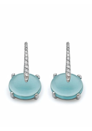 MAVIADA 18kt white gold Sardinia Short diamond and topaz drop earrings - Blue