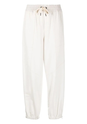 Brunello Cucinelli drawstring-waist cotton track pants - White
