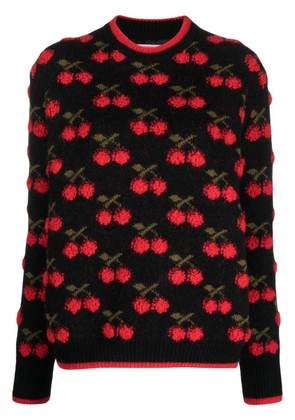 La DoubleJ cherry-print jumper - Black