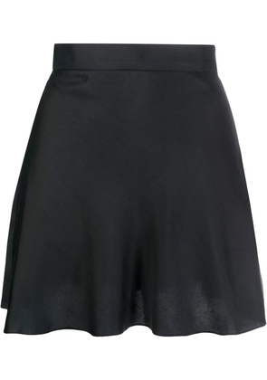 MANURÍ flared silk mini skirt - Black
