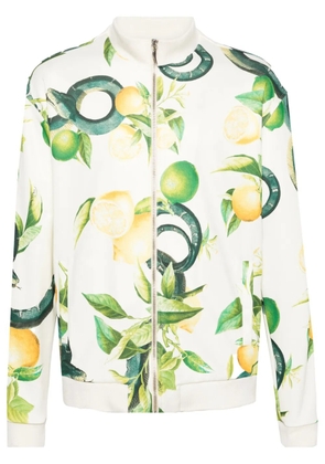 Roberto Cavalli lemon-print bomber jacket - Neutrals