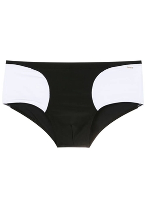 Amir Slama two-tone slip-on swim trunks - Black