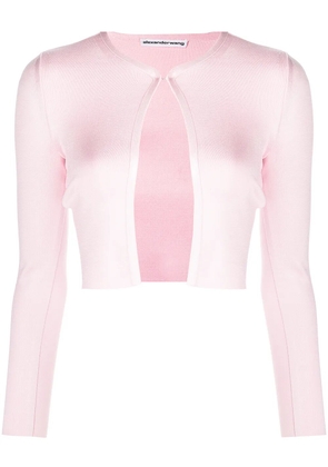 Alexander Wang bonded crew-neck cropped cardigan - Pink