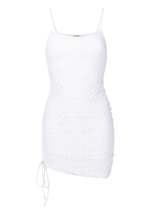 Amir Slama lace-up detail mini dress - White