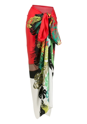 Amir Slama palm leaf print pareo - Multicolour