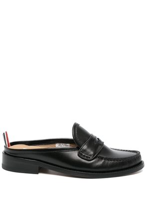 Thom Browne Varsity leather penny mules - Black