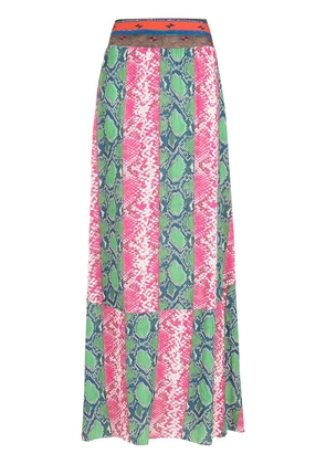 Amir Slama patchwork-panelled maxi skirt - Multicolour