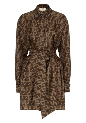 FENDI FF print shirtdress - Brown