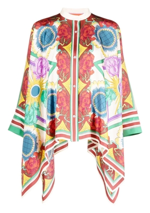 La DoubleJ Foulard asymmetric silk shirt - Neutrals