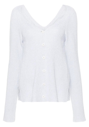 Fabiana Filippi lurex-detailed ribbed-knit cardigan - White