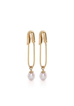 BEATRIZ PALACIOS Safety Pin drop earrings - Gold