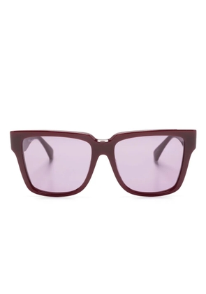Max Mara Eyewear logo-engraved square-frame sunglasses - Red