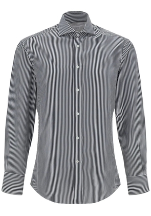 Brunello Cucinelli stripe-print cotton shirt - Blue