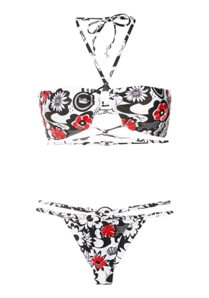 Amir Slama floral-print bikini set - Black