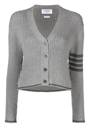 Thom Browne cropped cable-knit cardigan - Grey