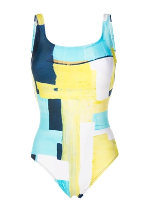Lenny Niemeyer abstract-pattern print scoop-neck swimsuit - Multicolour