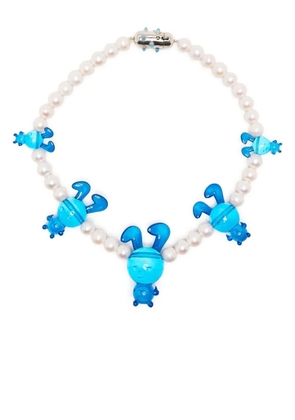 Natasha Zinko bunny-charm beaded necklace - Blue