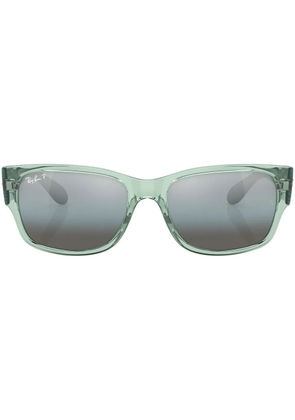 Ray-Ban rectangle-frame mirrored-lens sunglasses - Green